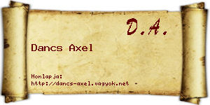Dancs Axel névjegykártya